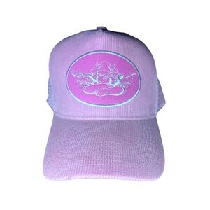 New Boys Lie Pink Trucker Hat with Embroidered Logo